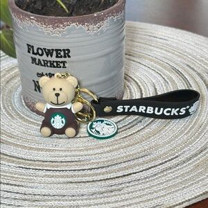 NWOT Starbucks Bear Keychain with Wrist Strap
